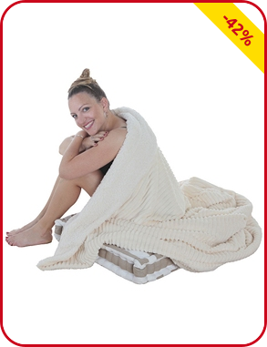 Fleecedecke «Wave», beige