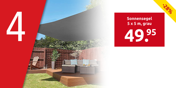Sonnensegel 5 x 5 m, grau