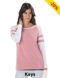 Lässiger Pullover, rosa/weiss