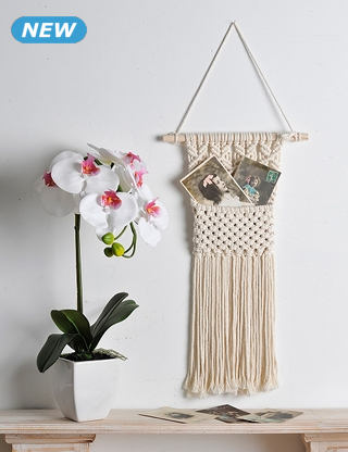 Makramee Wandbehang, ecru