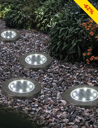 Solarlampen LED-Scheiben, 4 Stück