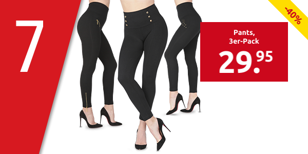 Chiara Pants, 3er-Pack, schwarz