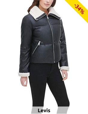 Levis Jacke mit Sherpa, schwarz