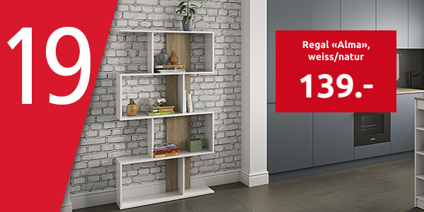 Regal «Alma», weiss/natur