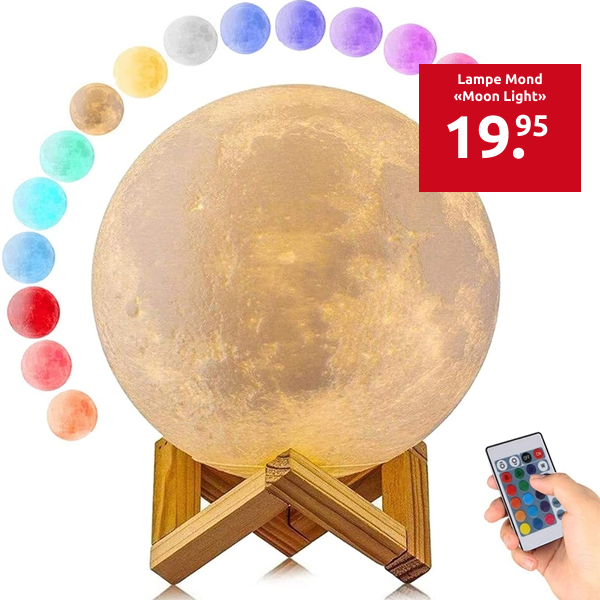 Lampe Mond «Moon Light», 16 Farben, Ø 10 cm