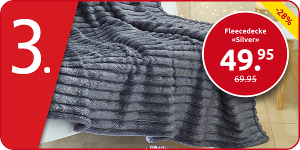 Fleecedecke «Silver», ultraweich & dicht, 150 x 200 cm