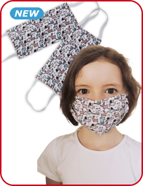 Waschbare Kinder-Masken mit Hunde-Motiv, 2 Stück