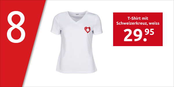 T-Shirt mit Schweizerkreuz, weiss