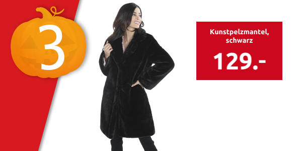 Kunstpelzmantel, schwarz