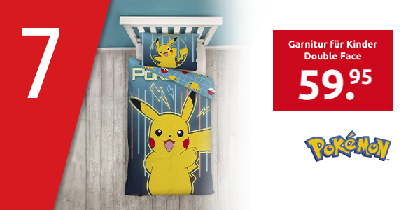 Garnitur für Kinder Double Face, 160 x 210 cm + 65 x 100 cm, «Pokémon»