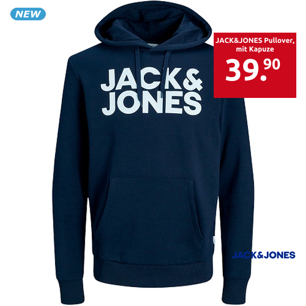 JACK&JONES Pullover, mit Kapuze, navy