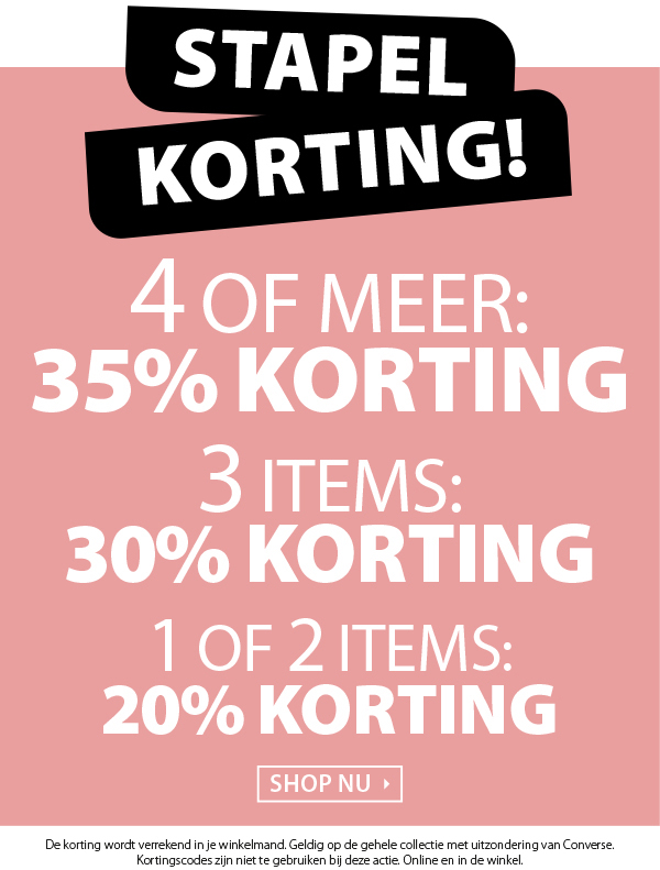 De korting stapelt zich op tot 35%!