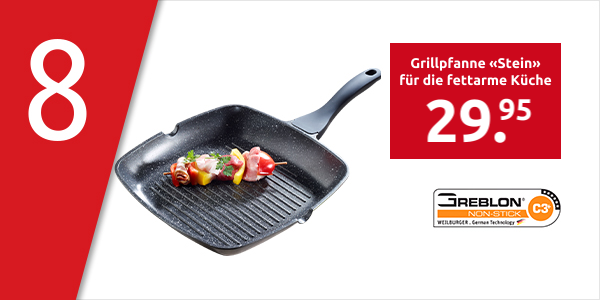 Grillpfanne «Stein» für die fettarme Küche