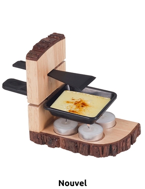 Nouvel Raclette-Set mit Kerzen «Single Wood», für 1 Person