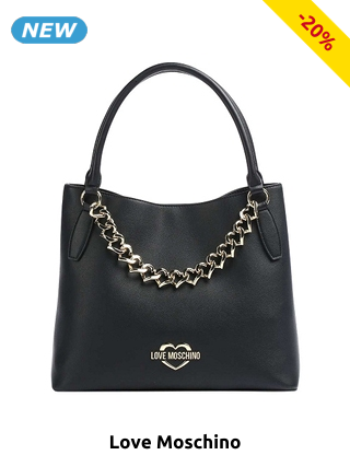 LOVE MOSCHINO Handtasche mit Ketten-Detail, schwarz