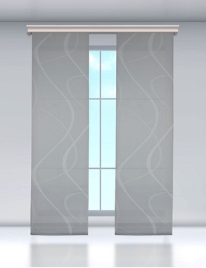 Schiebevorhang «Panel» 1 Stück, grau/weiss