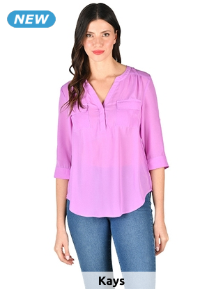 Bluse transparent, violett