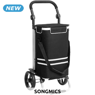 SONGMICS Faltbarer Einkaufswagen, 3-in-1, B 44 x H 100 T 27 cm