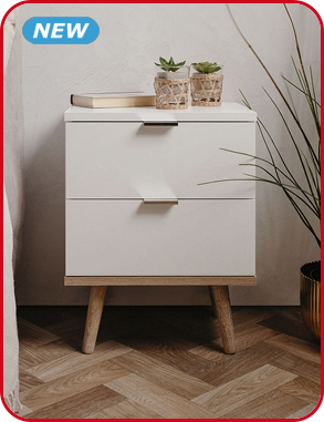 Nachttisch mit 2 Schubladen, B 40 cm