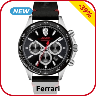 FERRARI Herrenuhr «Pilota», schwarz/silber