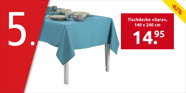 Tischdecke «Sara», 140 x 240 cm, türkis