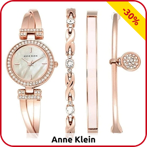 Anne Klein Damenuhr, Set mit 3 Armbänder, roségoldfarben