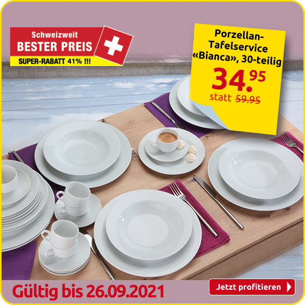 Porzellan-Tafelservice «Bianca», 30-teilig, 6 Personen