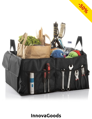 InnovaGoods Kofferraum Organizer, faltbar, 55 l, einstellbare Grössen 39x26x25/55 cm