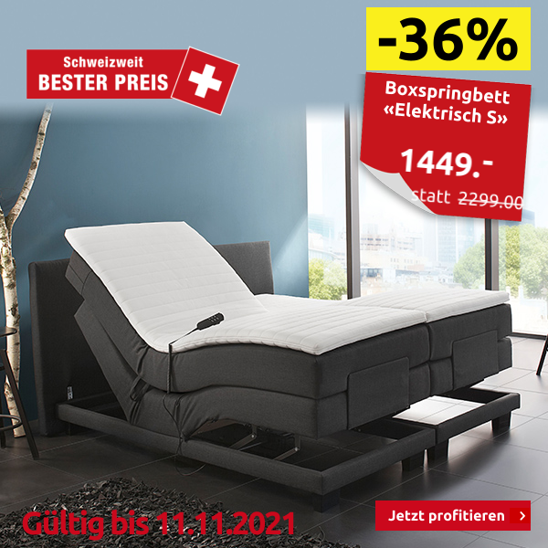 Boxspringbett «Elektrisch S», wendbare Matratze weich/fest, 180 x 200 cm
