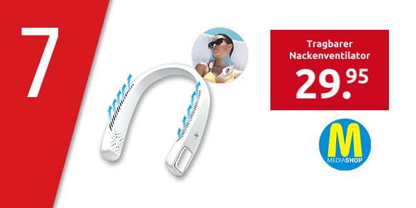 Tragbarer Nackenventilator «Cool 2 Go», Länge verstellbar 15 - 42 cm