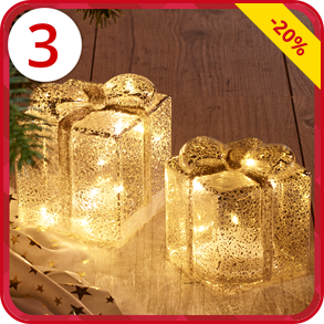 LED-Geschenke 2 Stück, goldfarben