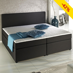 Boxspring-Bett «Trendy 2», feste Matratze, 160 x 200 cm, schwarz