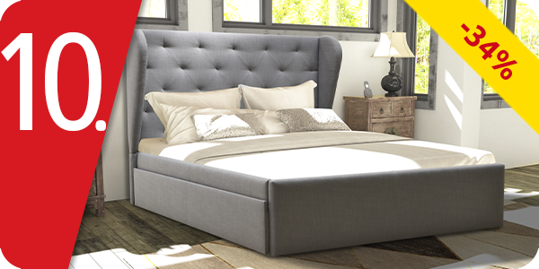 Bett «Vida», 160 x 200 cm, grau