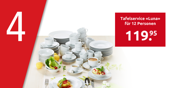 Tafelservice «Luna» für 12 Personen, 96-teilig