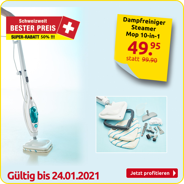 Dampfreiniger Steamer Mop 10-in-1, blau
