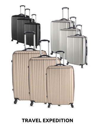 TRAVEL EXPEDITION Kofferset «Locarno», 3-teilig, H 57/67/77 cm, light, champagne