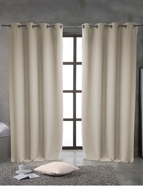 Vorhang 1 Stück, lichtundurchlässig, natur