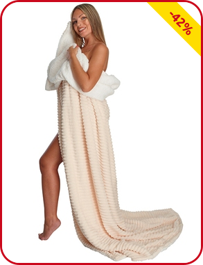 Fleecedecke «Wave», beige