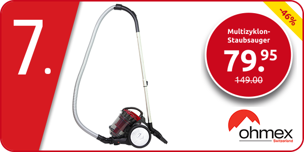Ohmex Multizyklon-Staubsauger, rot/grau