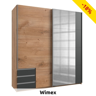 Kleiderschrank «Eden», B 179 cm, Holz/Graphit