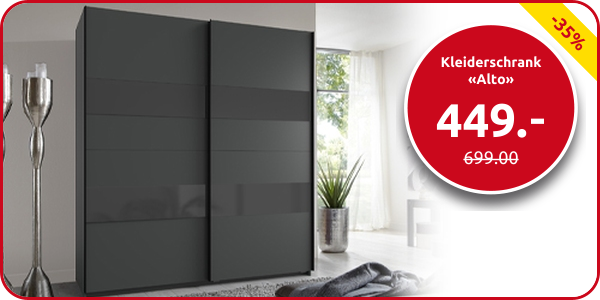 Kleiderschrank «Alto», B 270 cm, anthrazit