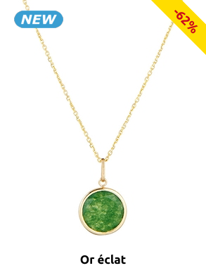 Or éclat Anhänger «Beyla», Jade/Gelbgold