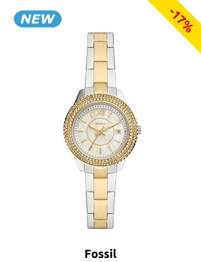 Fossil Damenuhr, goldfarben/weiss