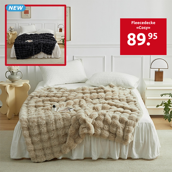 Fleecedecke «Cosy», 150 x 200 cm, beige