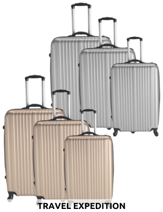 TRAVEL EXPEDITION Kofferset «Locarno», 3-teilig, H 57/67/77 cm, light, grau