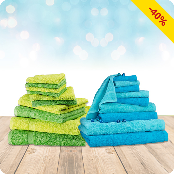 10-teiliges Frottee-Set, superflauschig, anis/grün