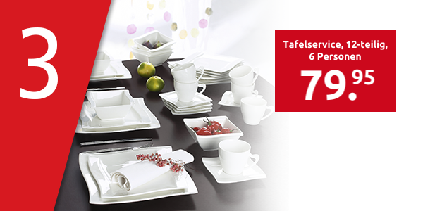 Tafelservice «Marina», 12-teilig, 6 Personen