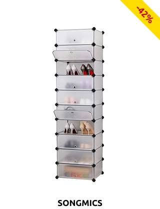 SONGMICS Aufbewahrungsboxen, 10 Stück, B 43 x H 173 x T 31 cm