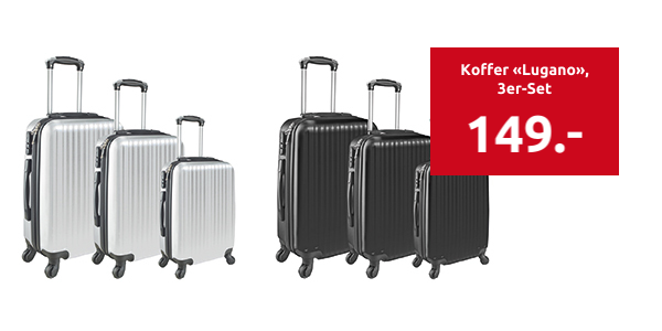 Koffer «Lugano», 3er-Set, grau