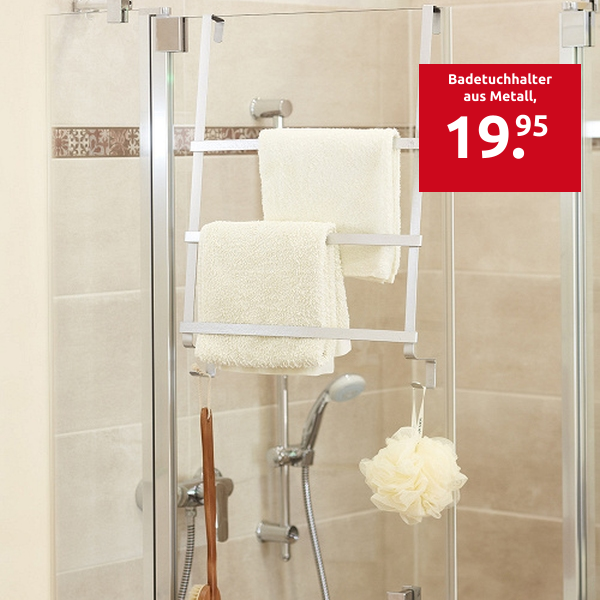 Badetuchhalter aus Metall, grau